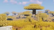 A savanna biome with new meranti trees (Image via Mojang)